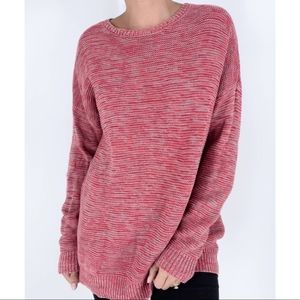 BDG Urban Outfitters pink grey cotton space dyed oversized popover knit sweater